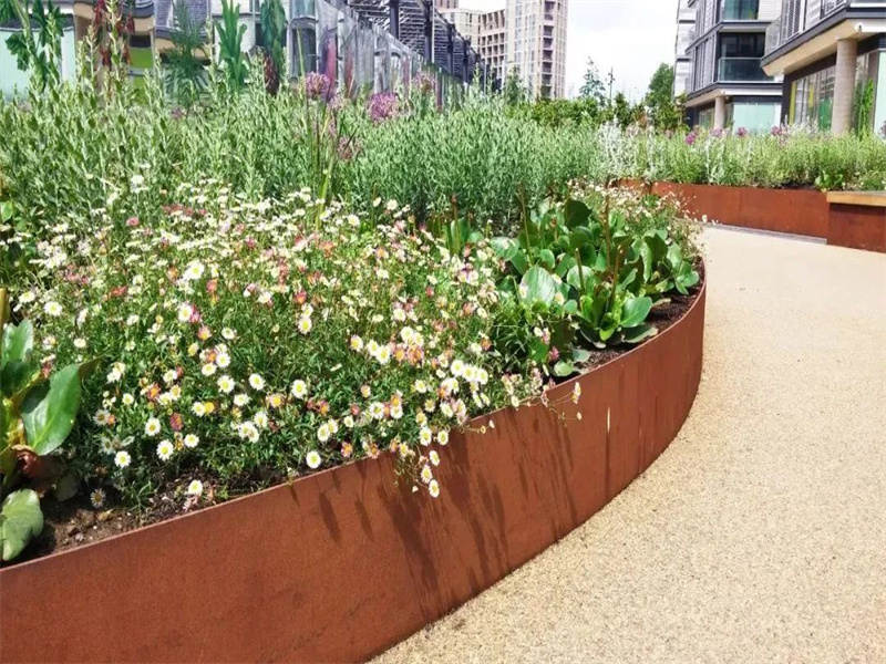 Modern corten steel garden edging For Park Project